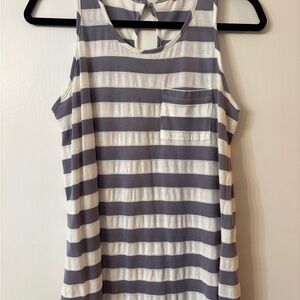 Papermoon Gray and Cream Striped Tank Top